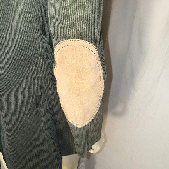 Olive Green Corduroy Sport Coat | Elbow Patches | Equestrian Academia Style | 90 - Picture 8 of 16